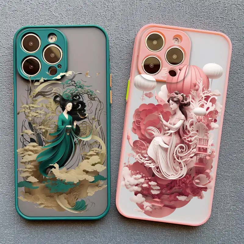 Antiquity Chinese Girl Paint Art Phone Case For iPhone
