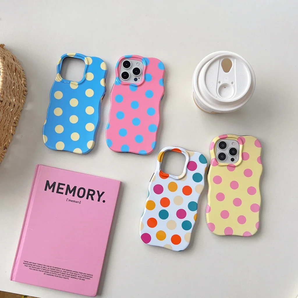 Shockproof Color Collision Dots Wavy Protective Case