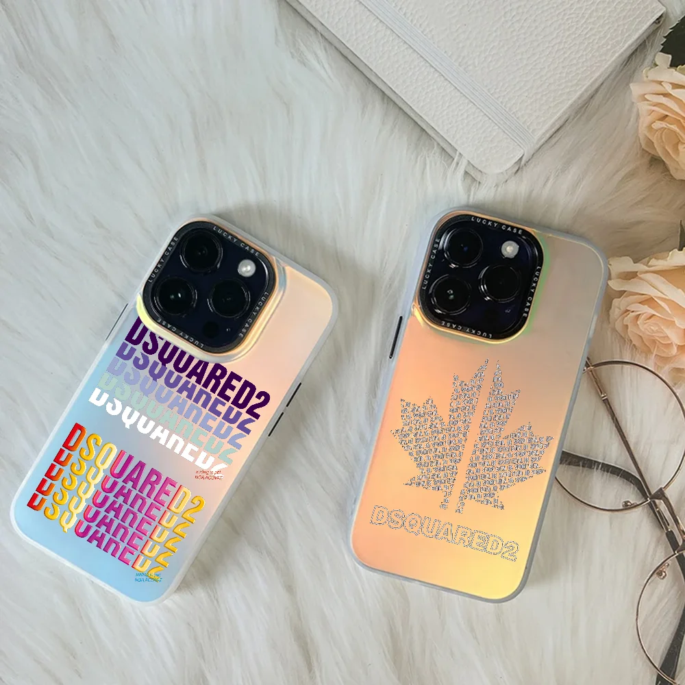Mini Electroplated Silver Dsquared2 Phone Case for iPhone