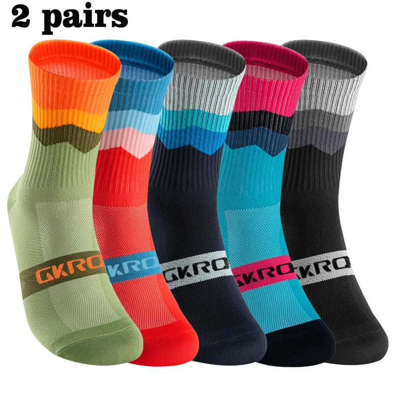 2 Pairs Professional Cycling Socks – Breathable Compression Sportswear