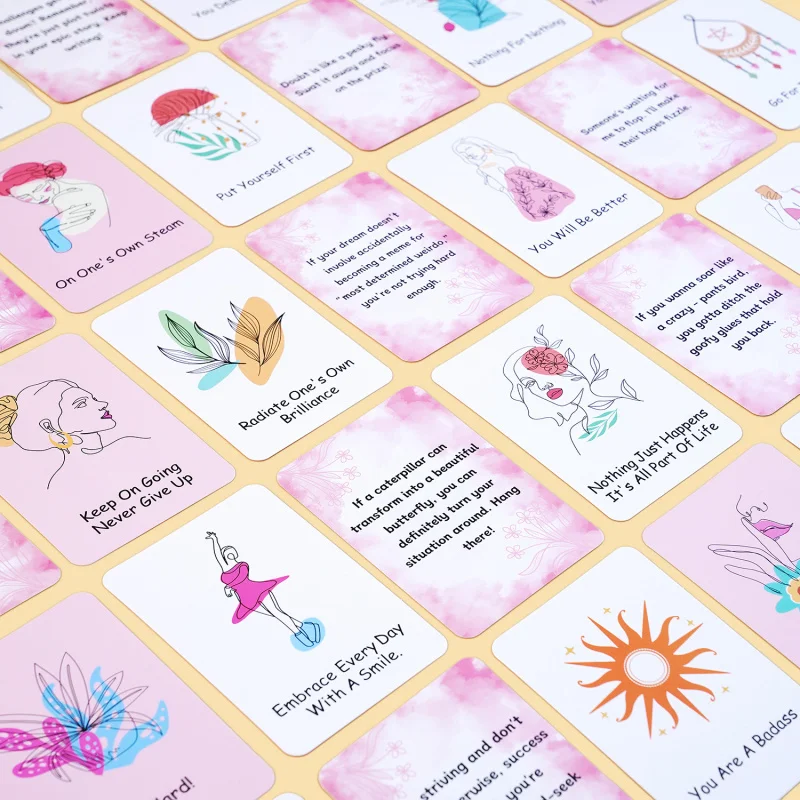 20 Pink Daily Motivational Cards for Girls