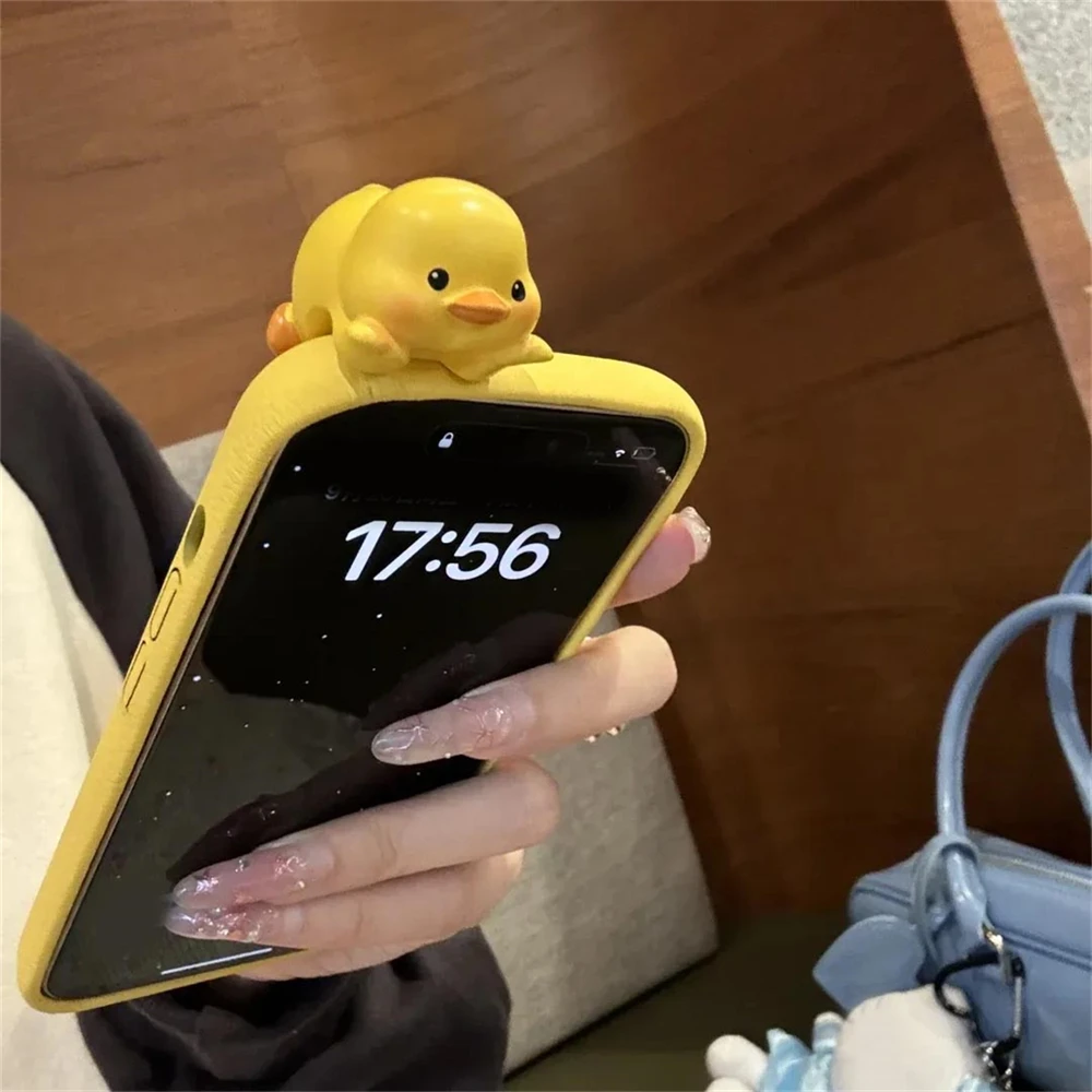 3D Bear Duck Leather Phone Case For iPhone