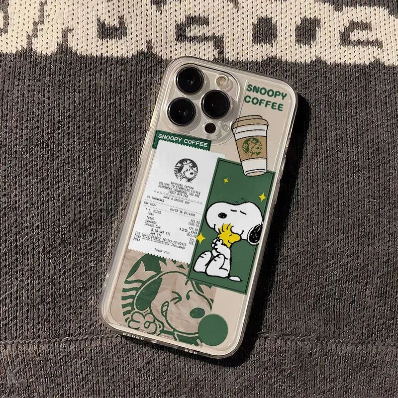 Cute Snoopy Coffee TPU Phone Case for I Phone