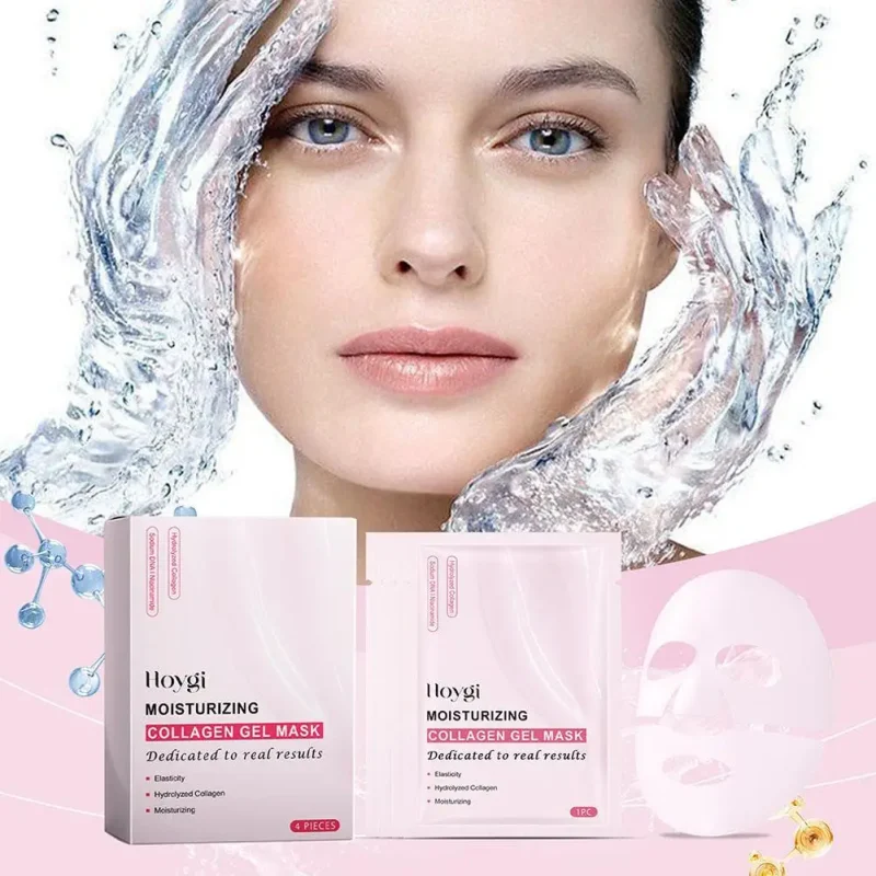 4 Pcs Pink Bio Collagen Salmon Gel Mask
