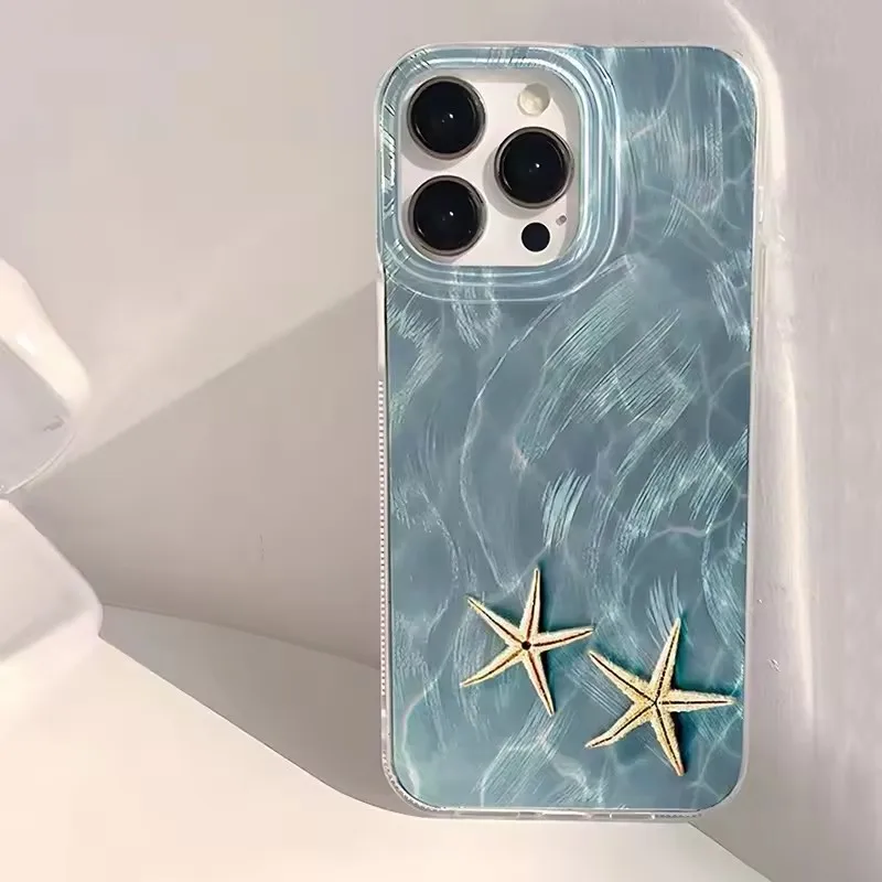 Cute Starfish Shiny Phone Case For iPhone