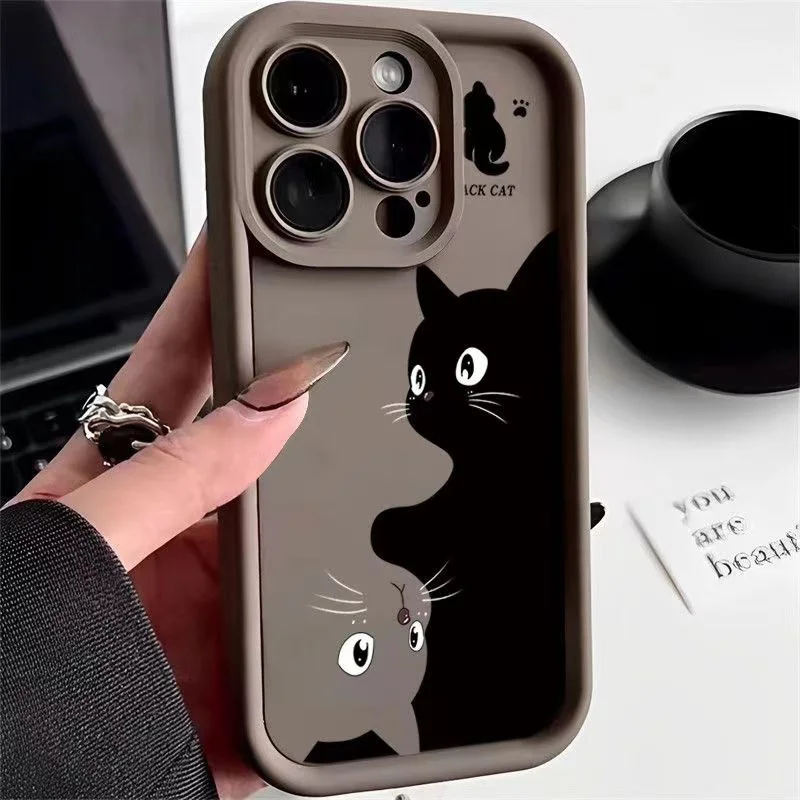 Cartoon Cat Soft Phone Case For iPhone