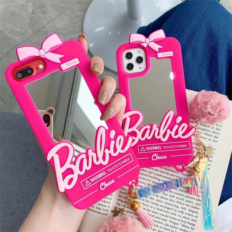 3D Mirror Barbie Phone Case with Landyard