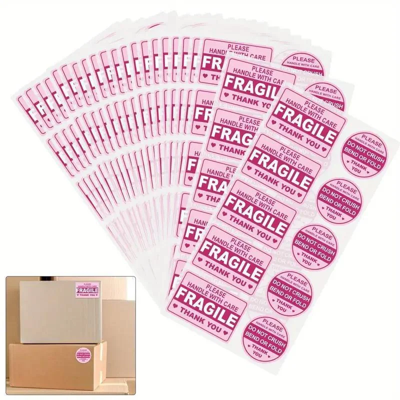 100 Fragile Shipping Not Folded Stickers