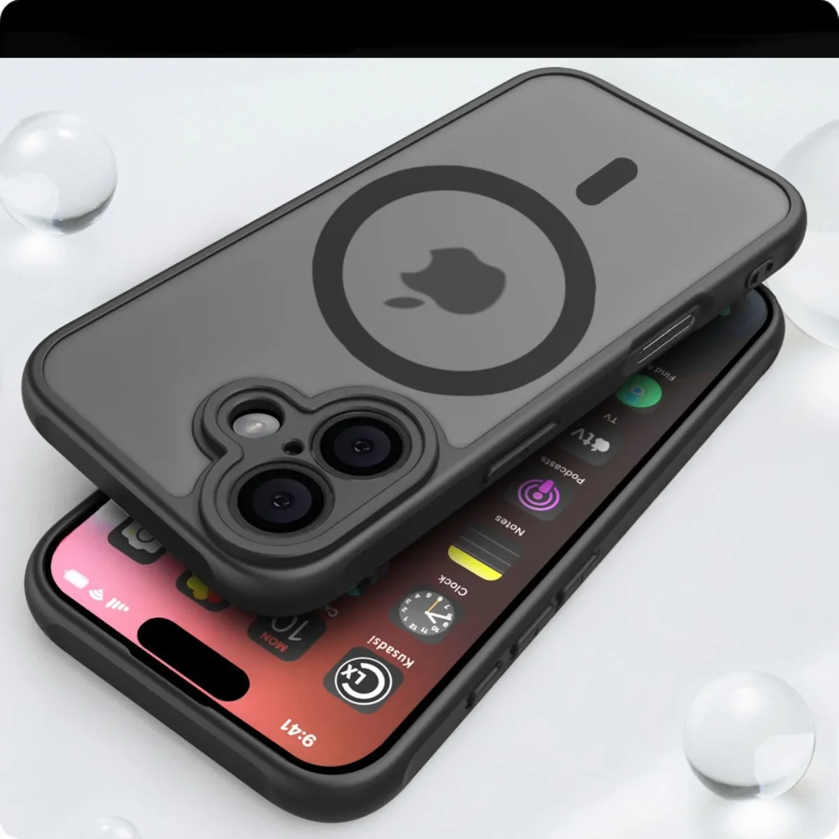 Luxury Matte Translucent Armor Shockproof Magnetic Case for iPhone