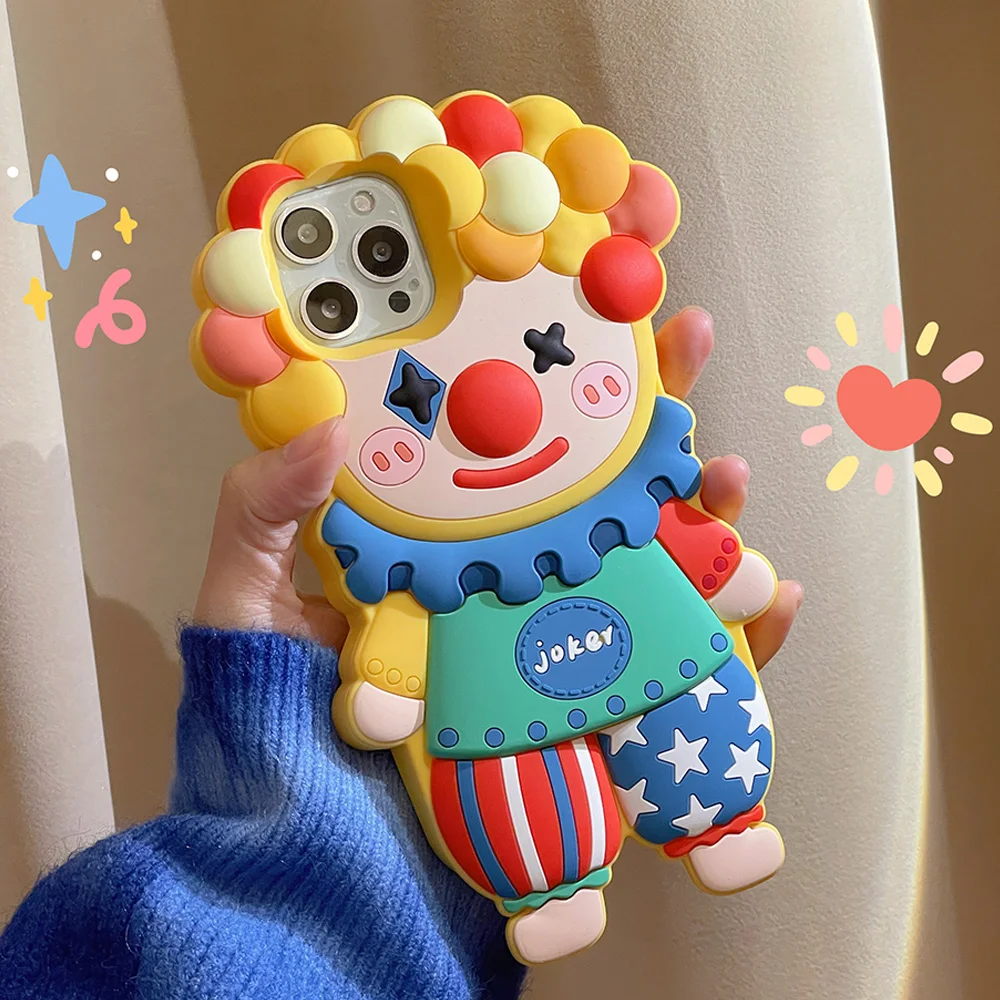3D Cartoon Silicone Joker Phone Case For iPhone