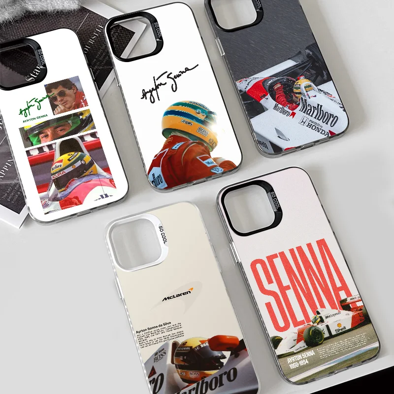 Ayrton Senna F1 Racing Silver Shell Phone Case