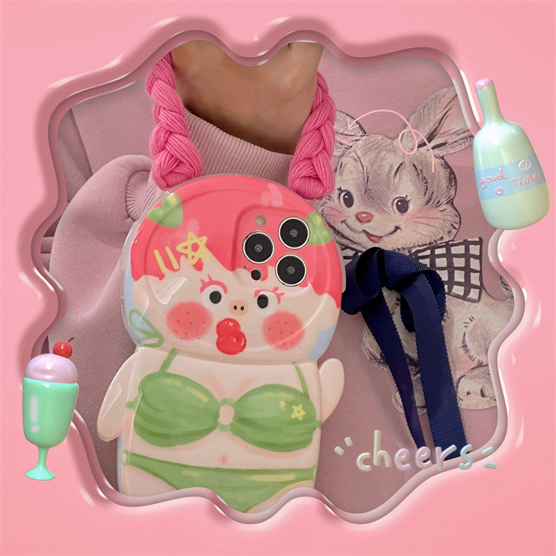 Summer Funny Braid Swimsuit Phone Case - Image 2