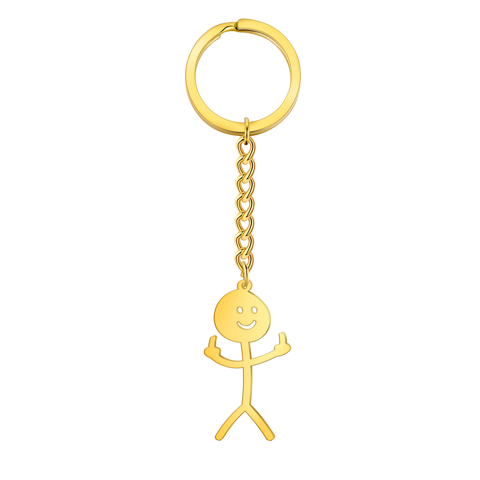 Cute Hollowed-out Smiling Face Key Chain - Image 2