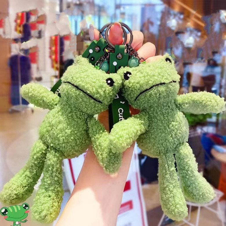 Green Plush Frog Doll Keychain
