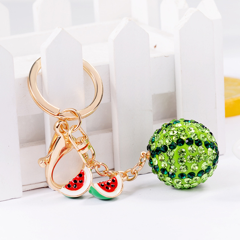 Exquisite Fruit Diamond Watermelon Keychain