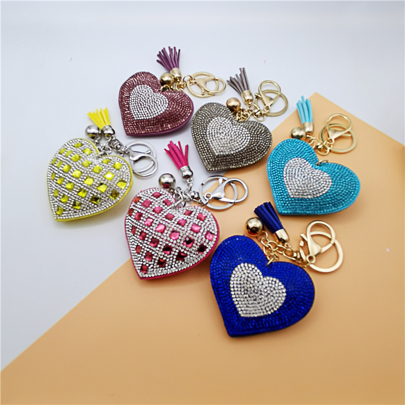 Love Heart Stamping Drill Keychain