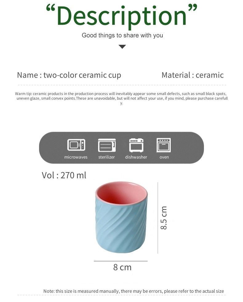 Threaded Color Ceramic Mug - Image 4