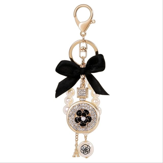 Creative Bow Crystal Perfume Bottle Keychain