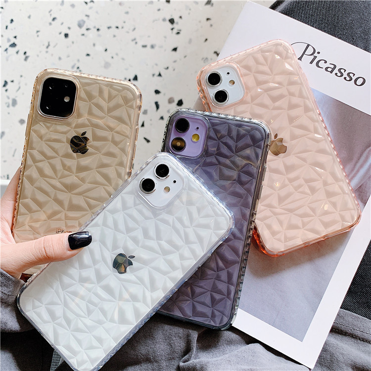 Transparent Diamond Pattern Phone Case