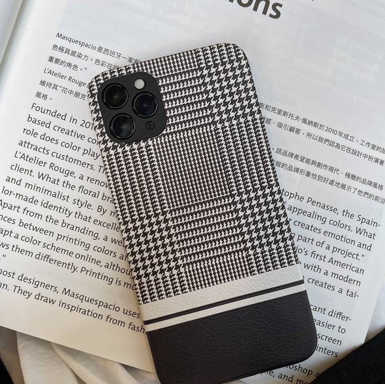 Black Slim Checkered iPhone Case
