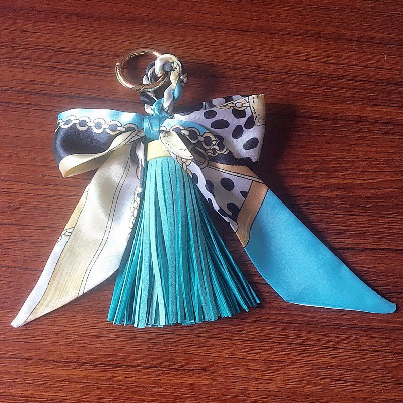 Ribbon Leather Big Tassel Keychain - Image 7