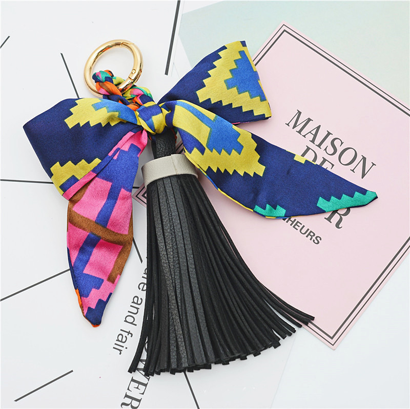 Ribbon Leather Big Tassel Keychain - Image 8