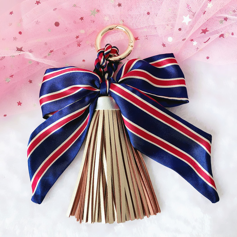 Ribbon Leather Big Tassel Keychain - Image 4