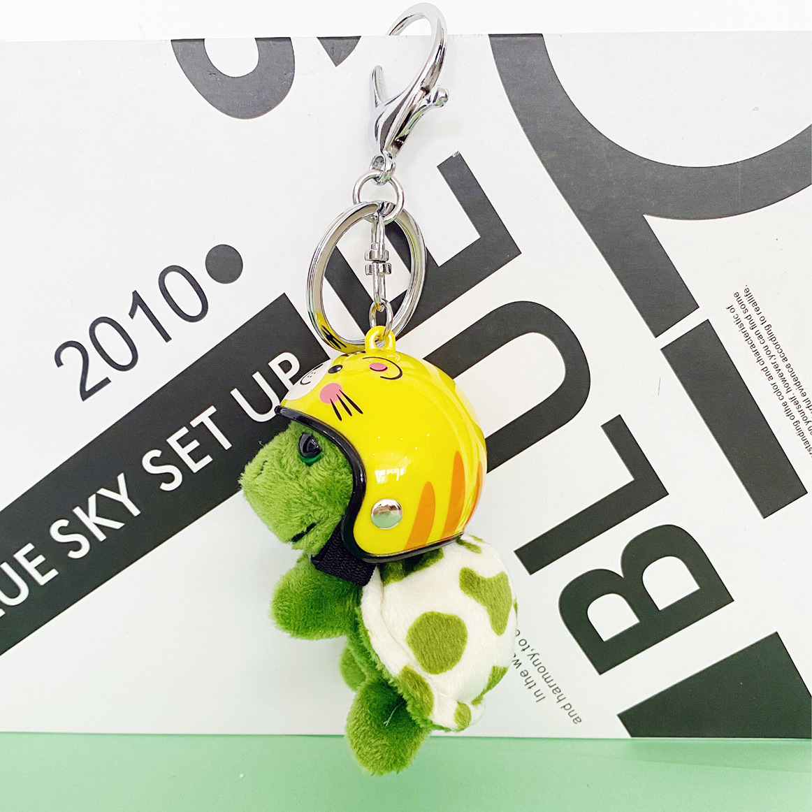 Cute Zodiac Helmet Little Turtle Pendant Keychain