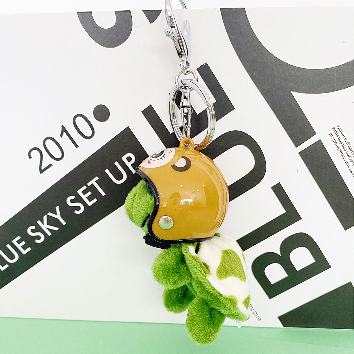 Cute Zodiac Helmet Little Turtle Pendant Keychain - Image 3