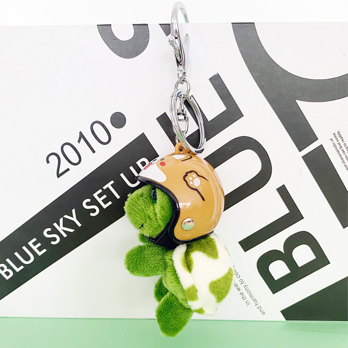 Cute Zodiac Helmet Little Turtle Pendant Keychain - Image 6