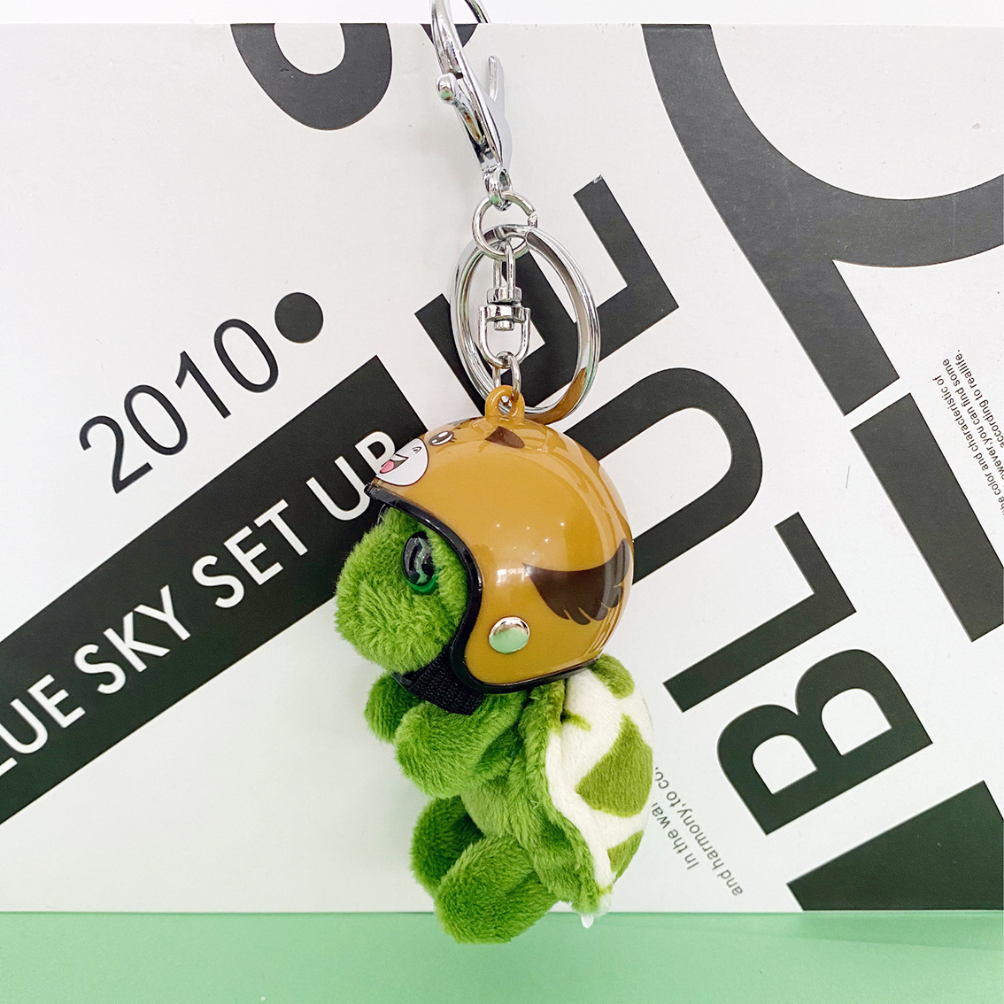 Cute Zodiac Helmet Little Turtle Pendant Keychain - Image 5