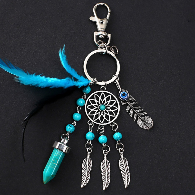 Bohemian Alloy Dream Catcher Tassel Keychain