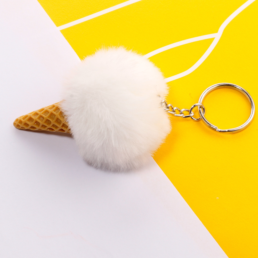 Hair Ball Ice Cream Keychain