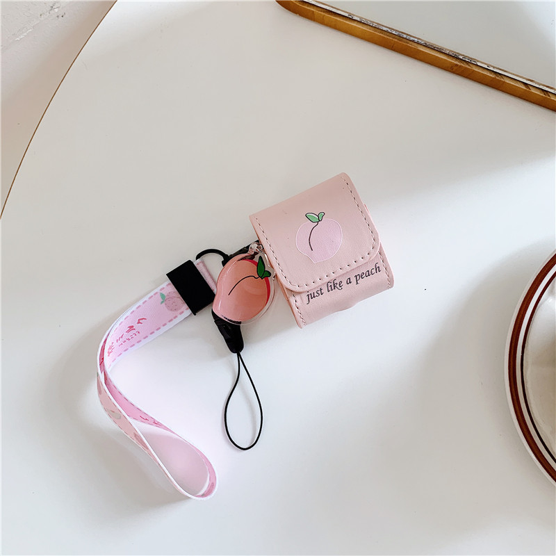 Leather Fruit Orange Earphone Case