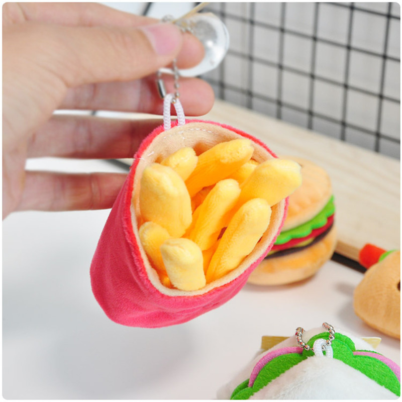 Hamburger Sandwich Cute Plush Pendant Keychain