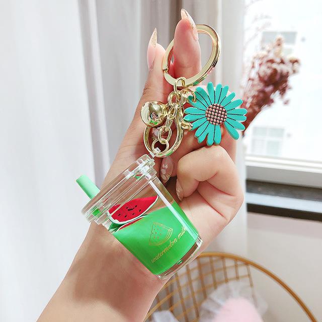 Peach Juice Bottle Keychain