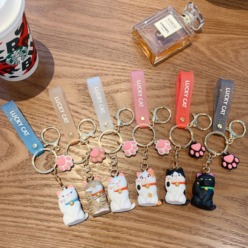 Cartoon Epoxy Cute Korean Pocket Cat Keychain - Image 5