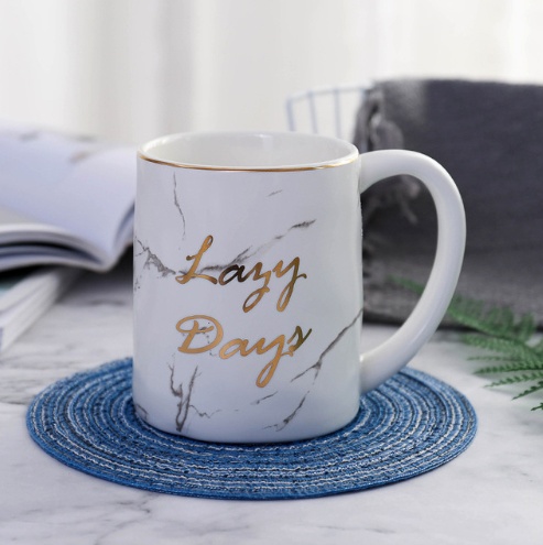 Marble Grain Ceramic Mug Set - Image 2