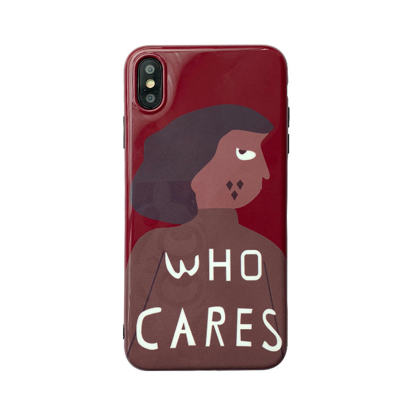 Han Feng Wine Red Girl Phone Case