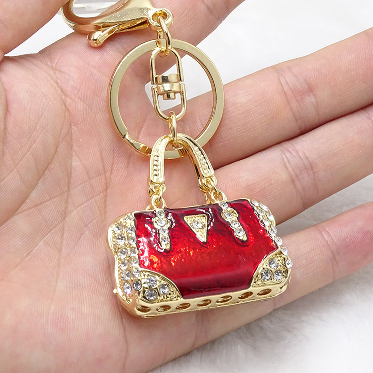 Alloy Diamond Color Enamel Keychain