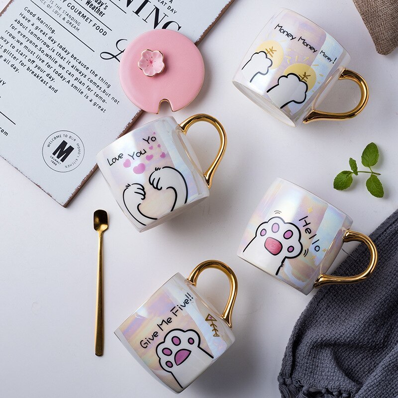 Cartoon Ceramics Mug With Lid and Spoon - Image 5