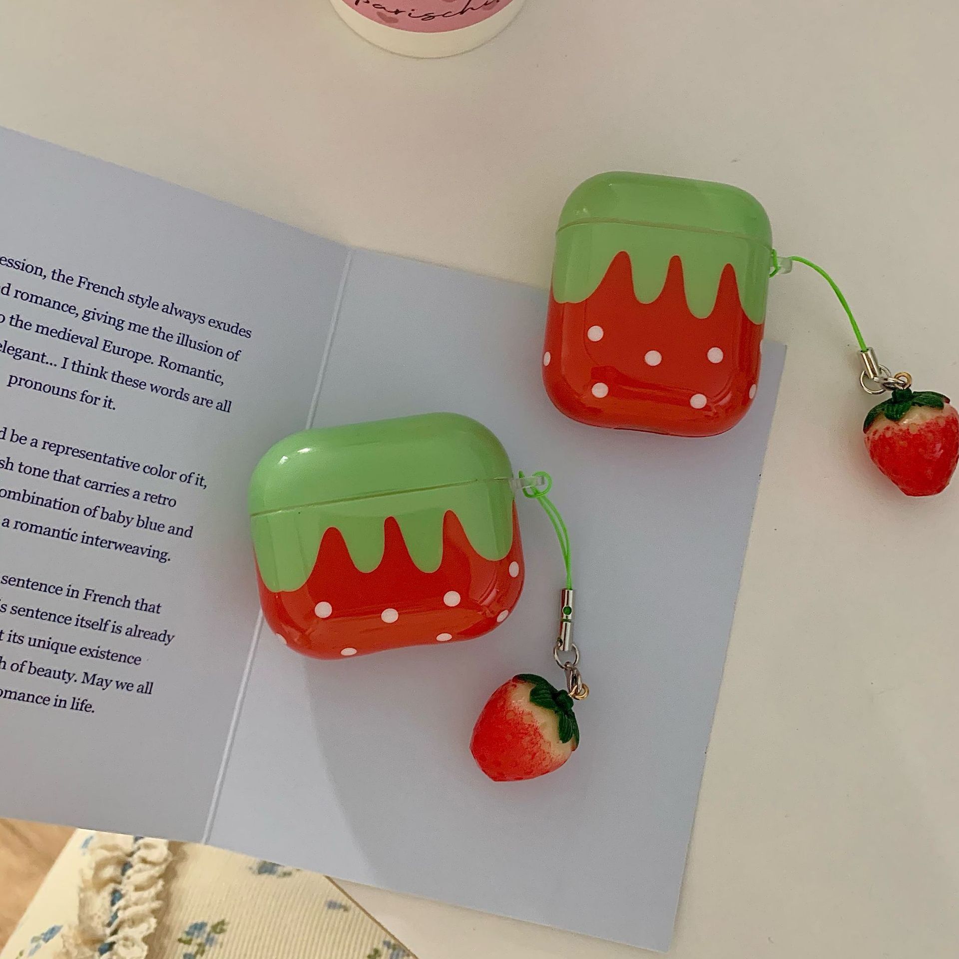 Cute Strawberry Pendant Earphone Case - Image 3