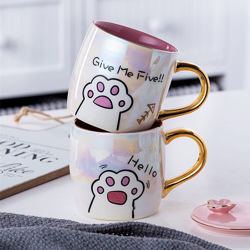 Cartoon Ceramics Mug With Lid and Spoon - Image 6