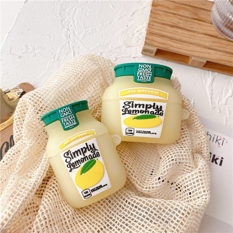 Soft Lemonade Syrup Bottle Earphone Case