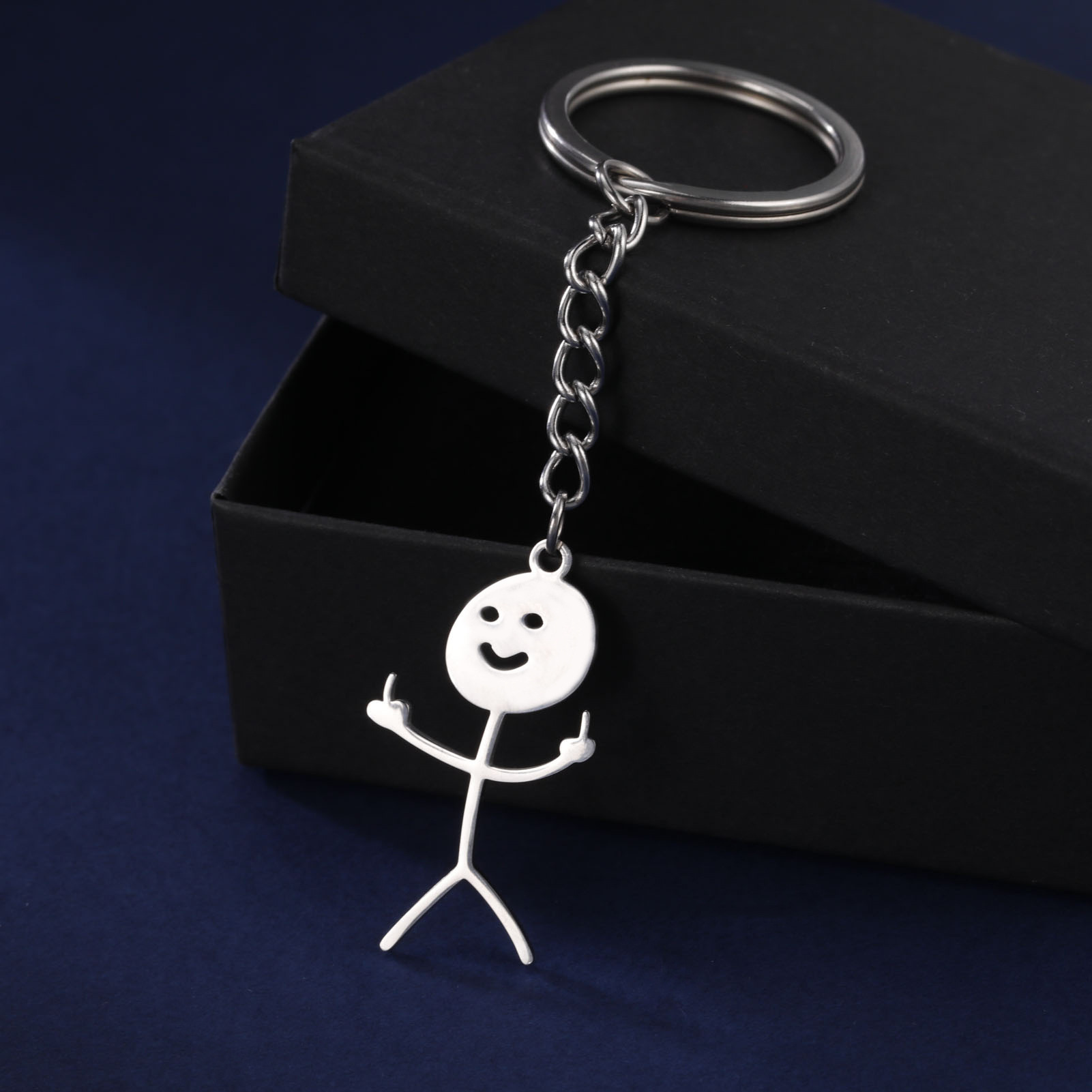 Cute Hollowed-out Smiling Face Key Chain