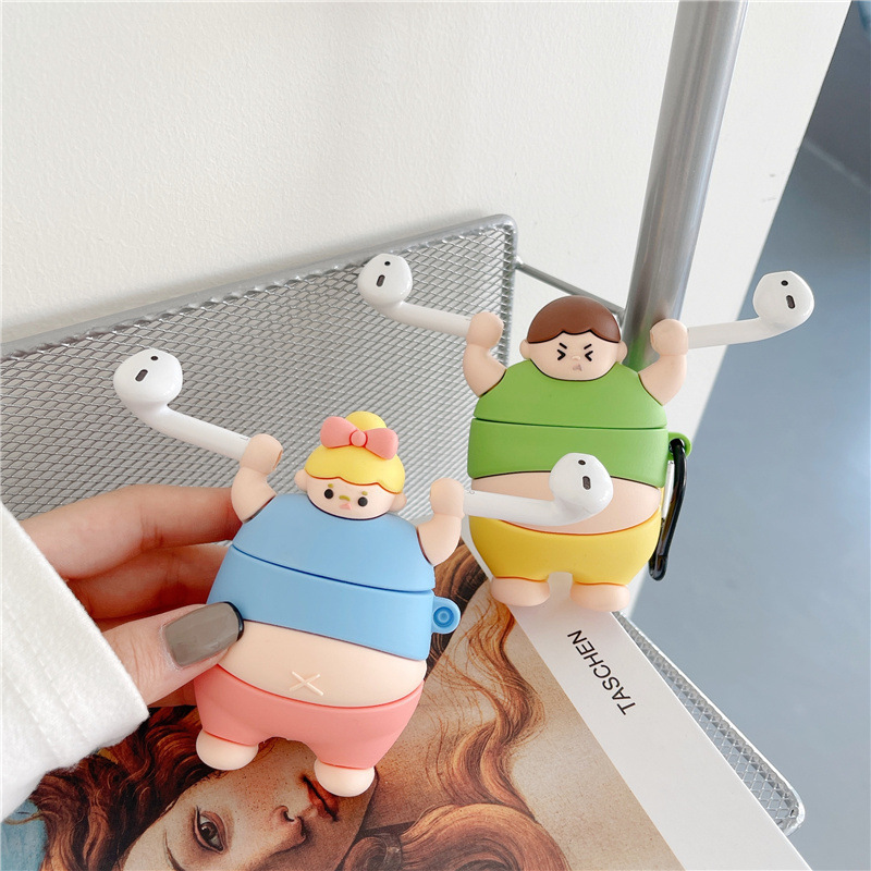 3D Little Fat Man Lifting Case For AirPods