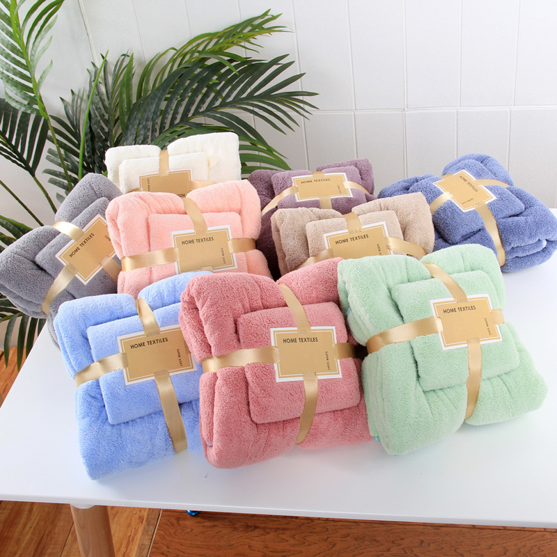 Coral Fleece Bath Towel Set
