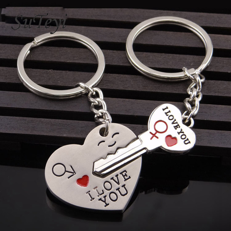 Magnetic I Love You Heart Lock Keychains