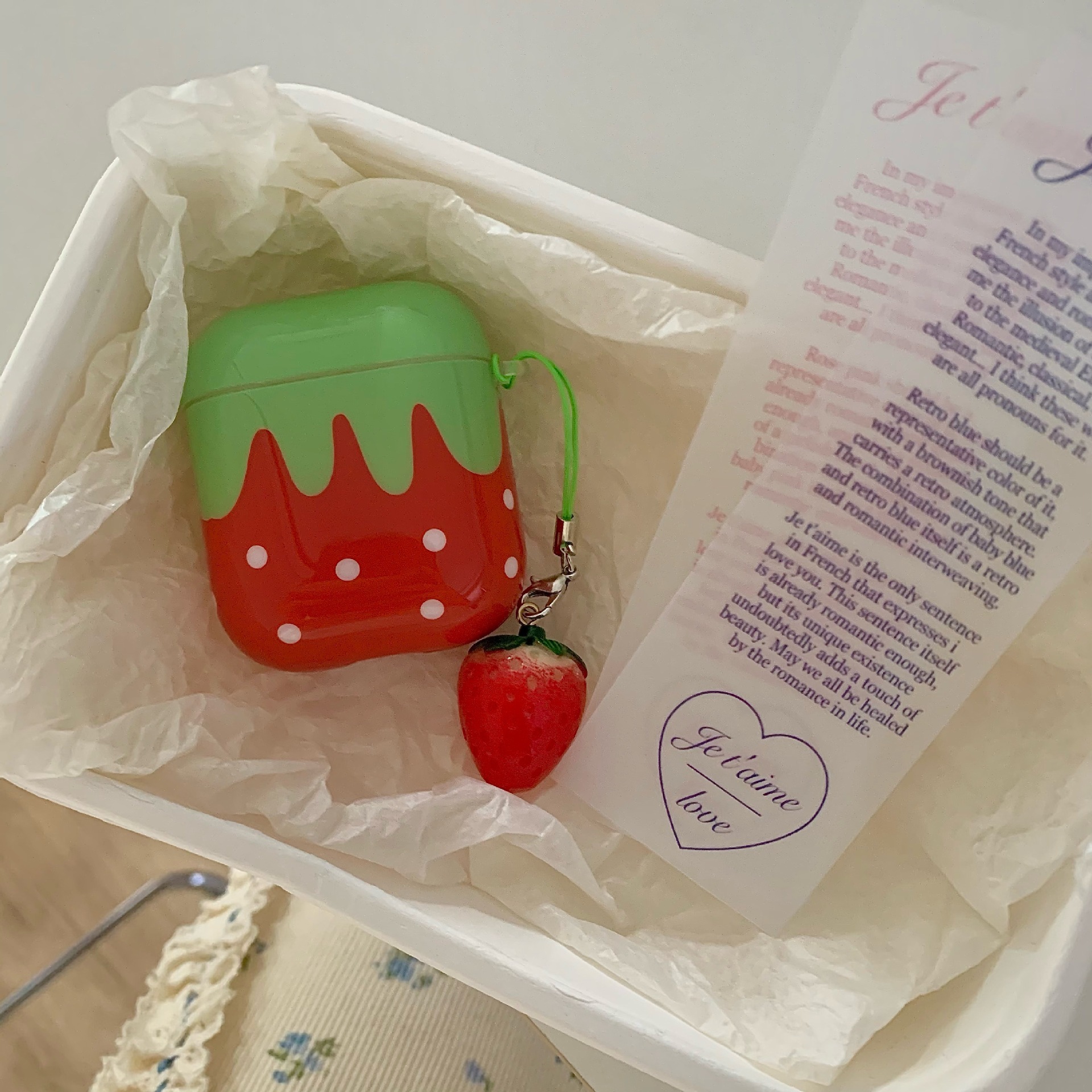 Cute Strawberry Pendant Earphone Case - Image 4