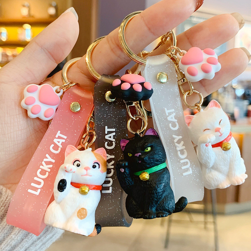 Cartoon Epoxy Cute Korean Pocket Cat Keychain - Image 3